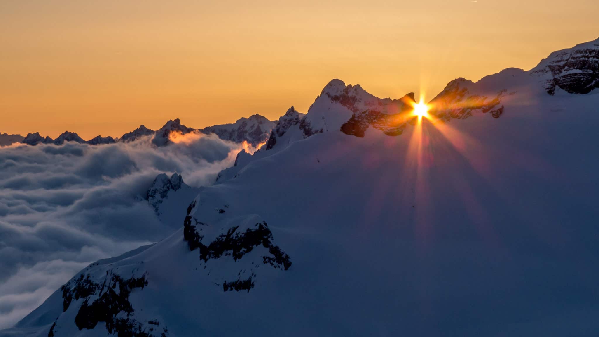 Sonnenuntergang auf der Planurahütte