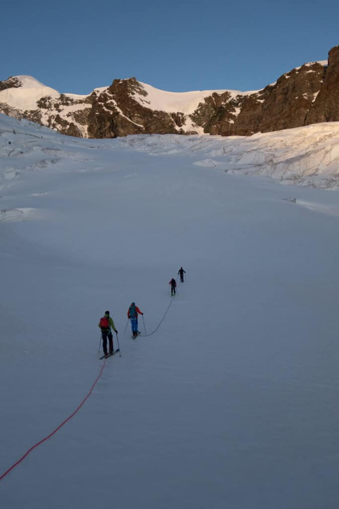 Aufstieg auf dem Gletscher