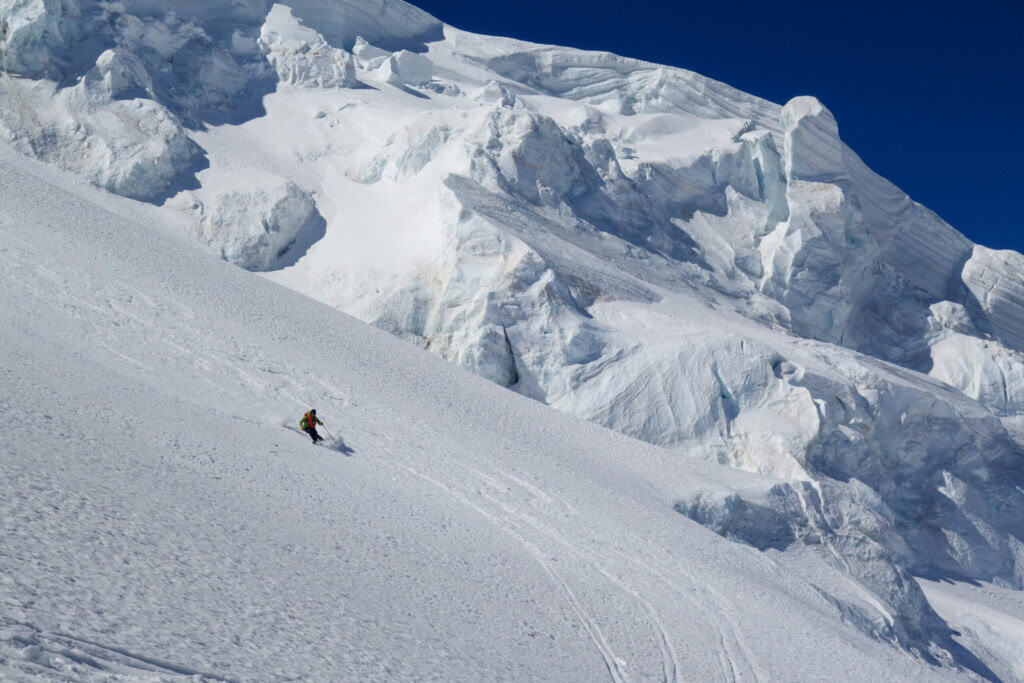 Abfahrt auf dem Gletscher