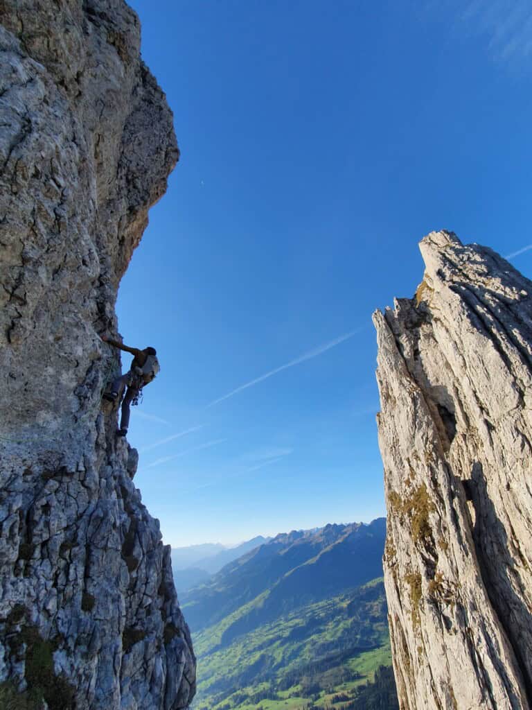 Schlüsselstelle bei der Kreuzbergenüberschreitung