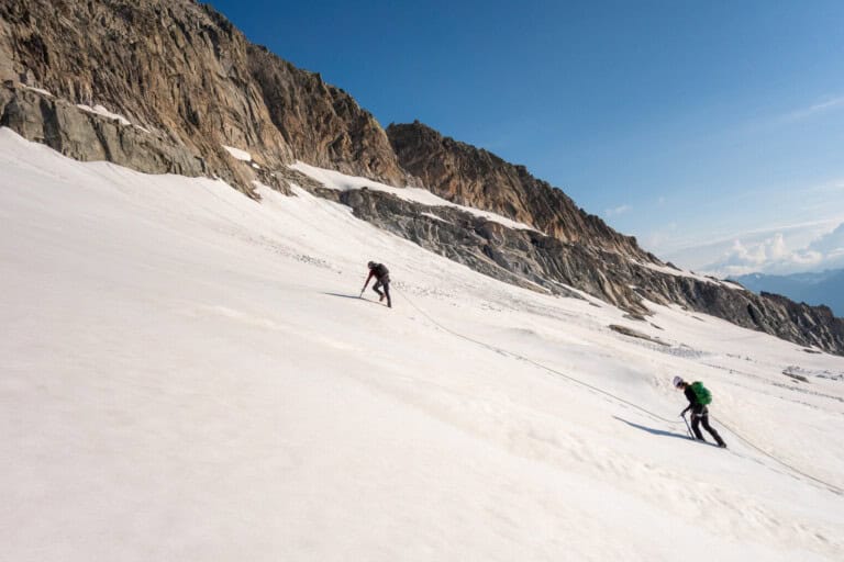 Aufstieg auf dem Gletscher