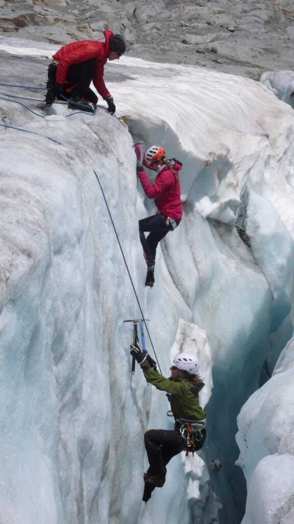 Eisausbildung im Seilschaftscoaching auf dem Gauligletscher