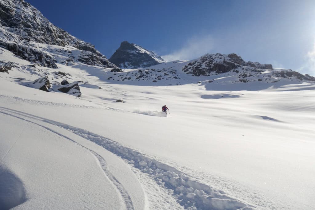 Powder abfahrt im Grand Combin Massiv