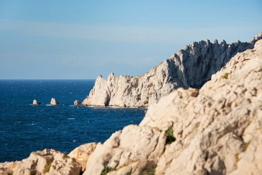 Rock teeth of the Calanques landscape