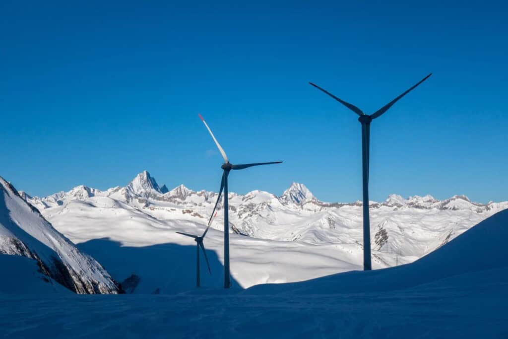 Windräder bei der Corno Gries hütte