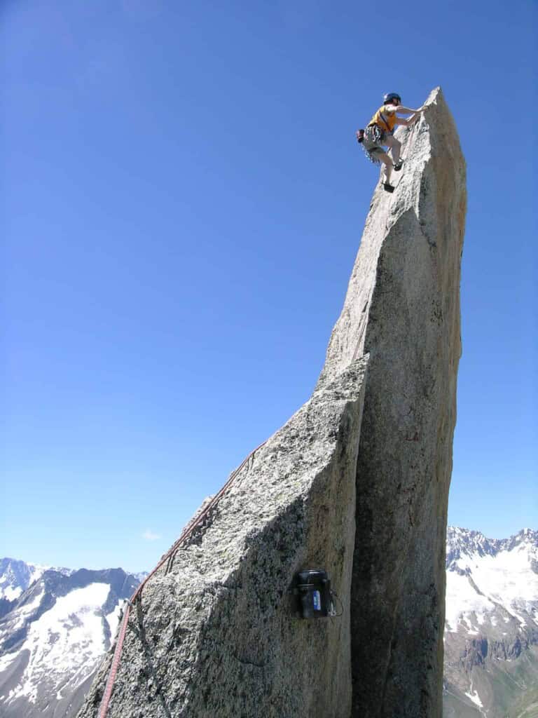 Klettern an der Gipfelnadel vom Salbit