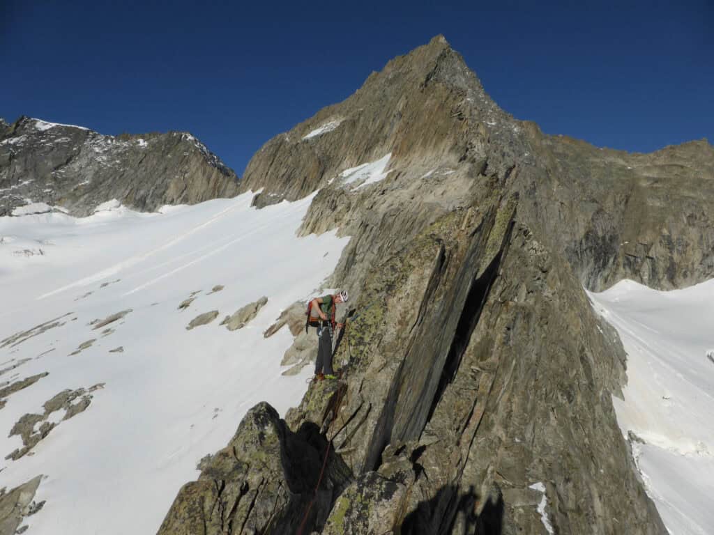 Blick zum Gross Diamantstock über den Ostgrat